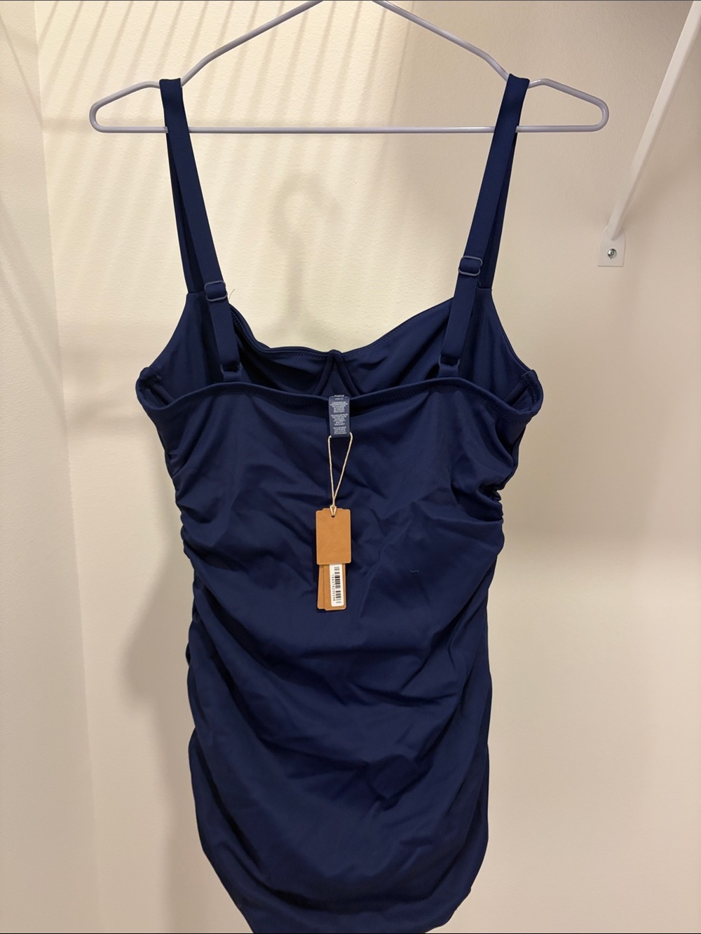 Skims Navy Ruched Tank Swim Dress medium - Picture 3 of 3